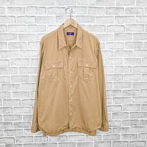 BEST MADE CO. Men's Button up Shirt Khaki Beige Cotton size 2XL